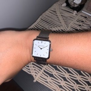 Paul Valentine Glossyedge Silver White Mesh Watch